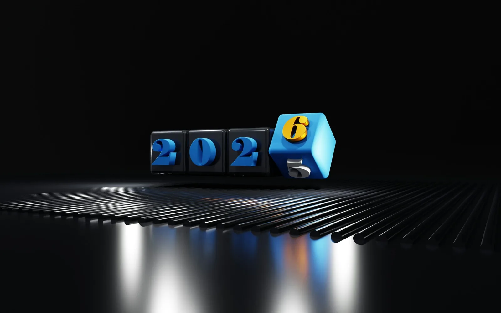 Cubes formant l'année 2026